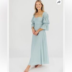 Worth collective Corrine Tiered Sleeve Maxi Dress with Pockets Bump Friendly XL